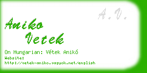 aniko vetek business card